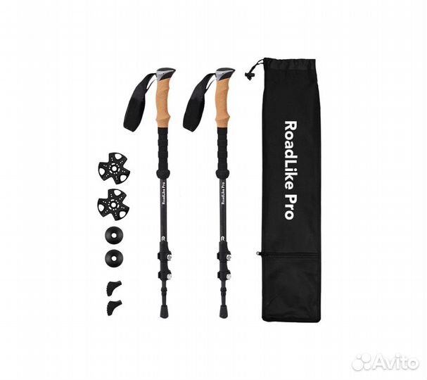 Палки для скандинавской ходьбы RoadLike Carbon Чер
