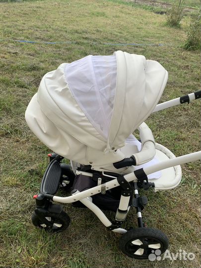 Коляска 3 в 1 bebe mobile белая экокожа