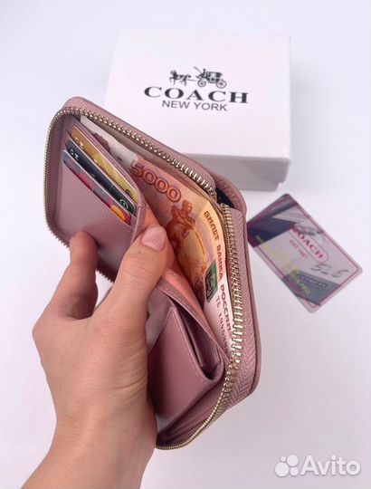 Кошелек женский coach из натуральной кожи 12/9см