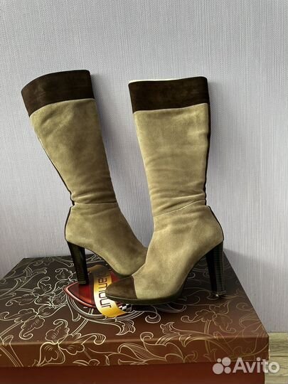Сапоги осень весна замша