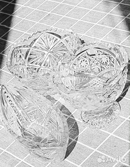 Хрусталь 3 вазочки