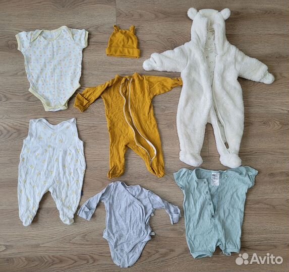 Большой пакет детской одежды на девочку 0-6 мес
