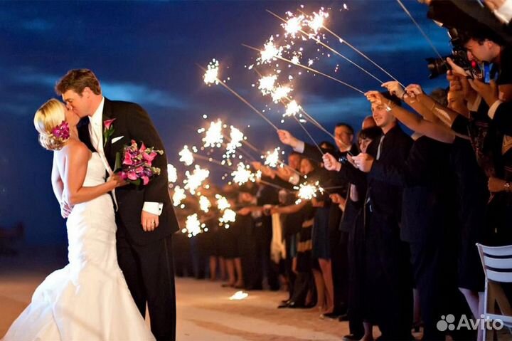 Большие бенгальские огни белые 65 см