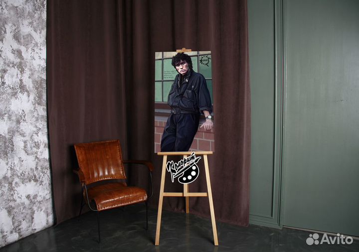 Портрет на холсте Виктор Цой 50х90см