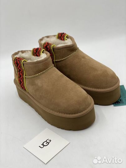 Ugg Classic Ultra Mini Braid Plarform Chestnut