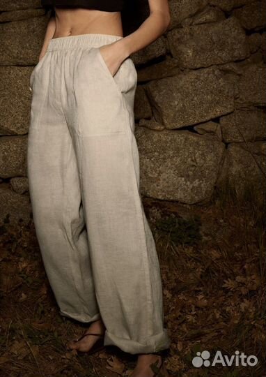 Брюки лен