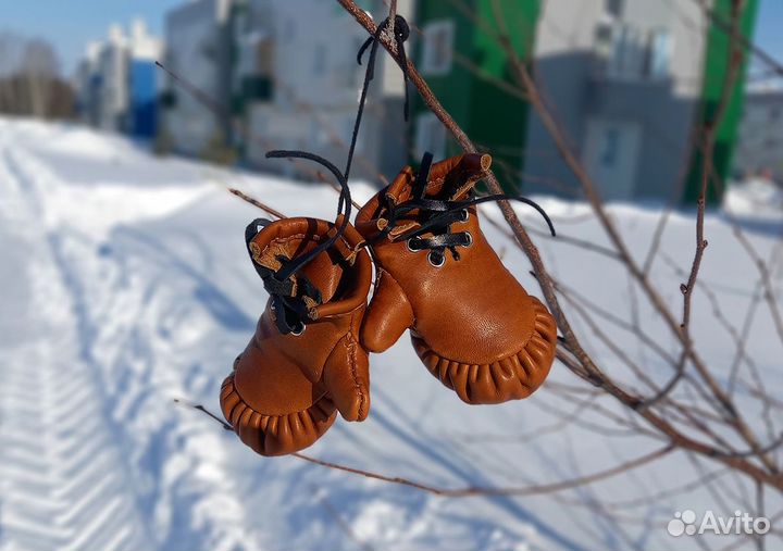 Боксерские перчатки брелок кожаные ручная работа