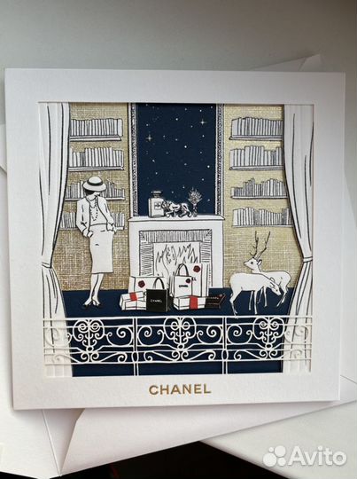 Новогодняя открытка Chanel новая