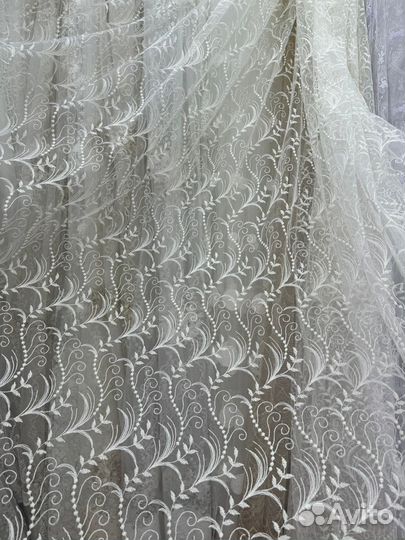 Тюль турецкий с вышивкой. Новый