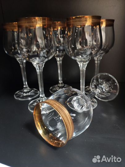 Хрустальные фужеры 17 и 23см СССР и Чехия Богемия