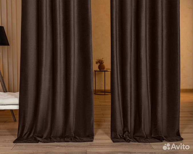 Комплект штор бархат Богема Шоколад