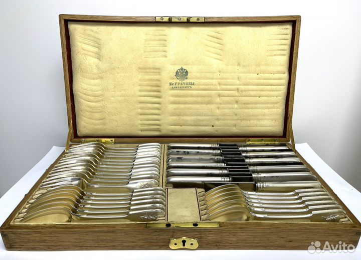 Столовый Набор серебра 84 пр, Грачевы 1896 год