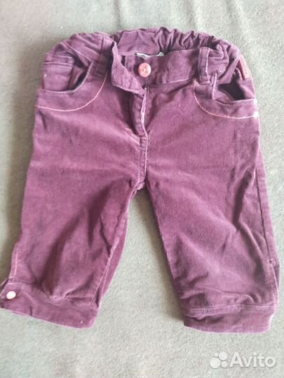 Бриджи вельветовые бордовые для девочки р.98
