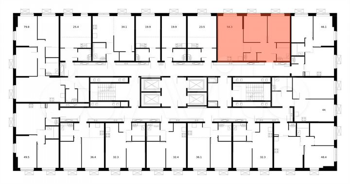 2-к. квартира, 58,3 м², 9/25 эт.