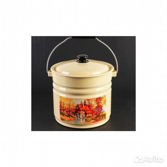 Ведро 12,0 л с/кр Старая мельница слоновая кость