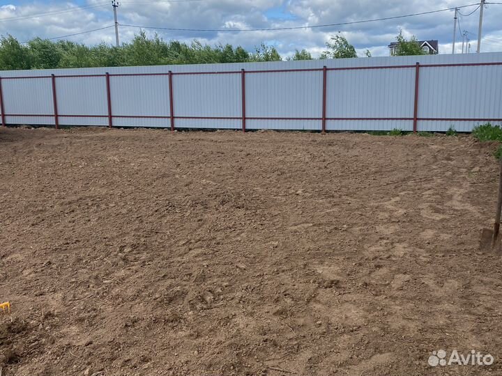 Вспашка земли минитрактором. Выравнивание участка