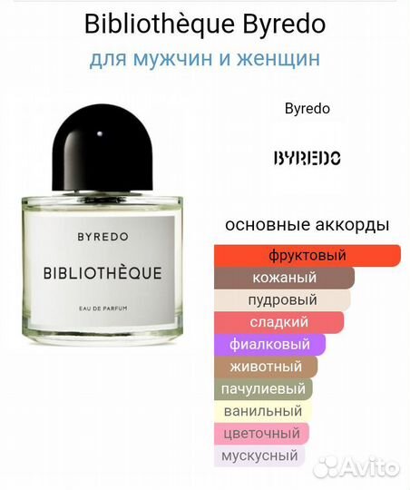 Byredo Bibliotheque Духи тестер 65 мл