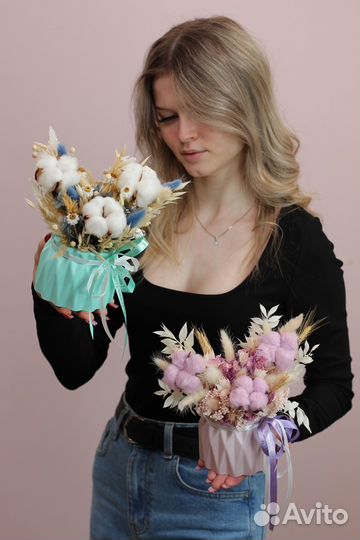 Кашпо с сухоцветами