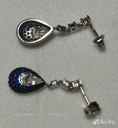 Серебряные серьги с кубическими циркониями