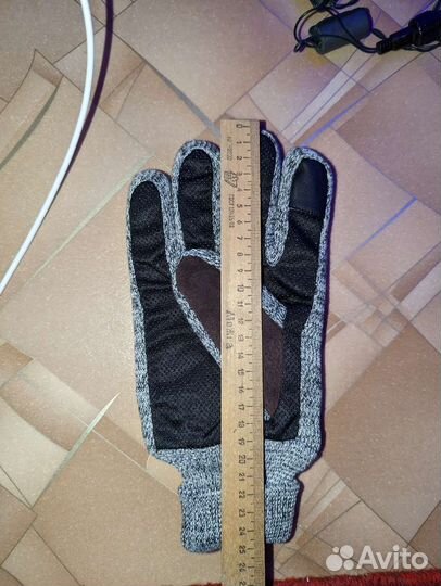 Перчатки мужские из кожи и флипса