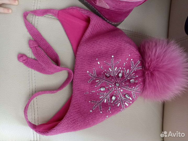 Шапка зимняя для девочки 44-46