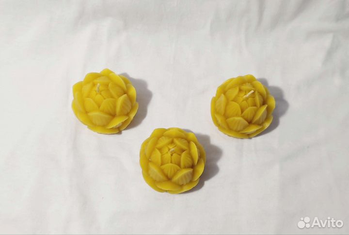 Натуральные восковые свечи (лотос)