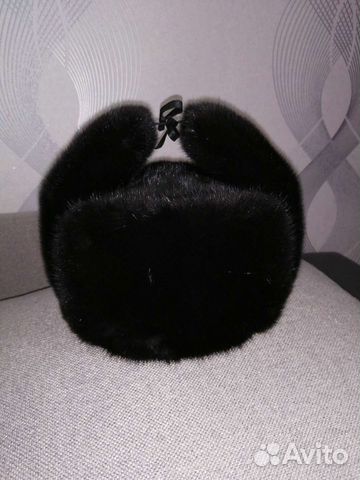 Норковая шапка мужская черная