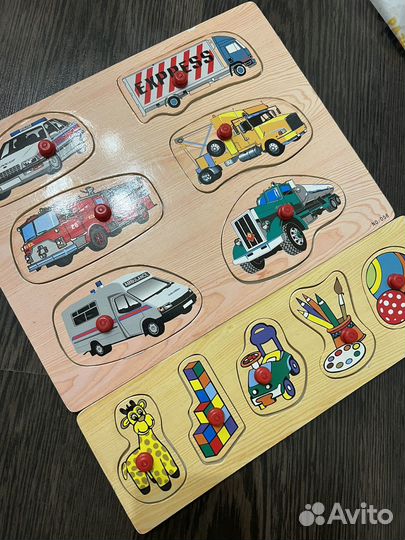 Развивающие деревянные игрушки для малышей пакетом