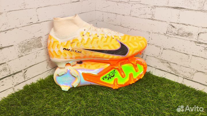 Футбольные бутсы nike air zoom оранжевые