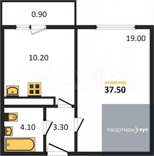 1-к. квартира, 37,5 м², 15/17 эт.