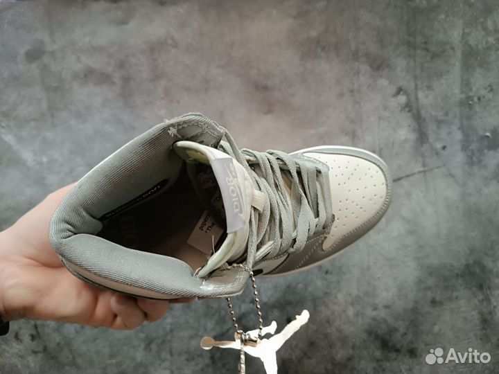 Кроссовки кеды Nike air Jordan Dior grey