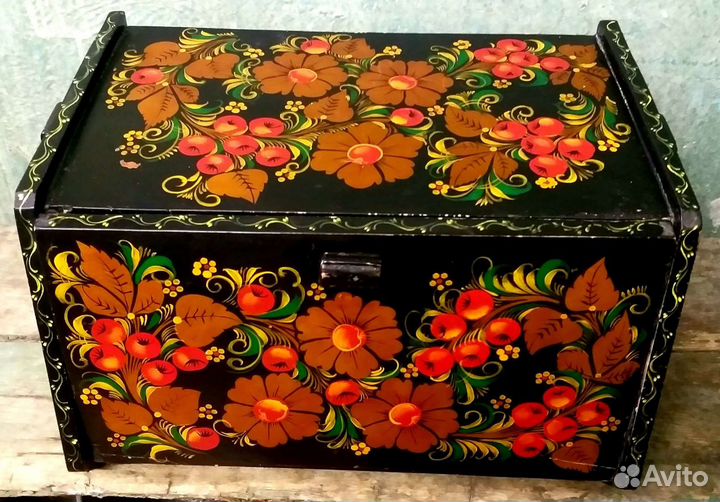 Хлебница деревянная хохлома.СССР