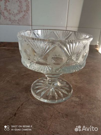 Ваза хрустальная на ножке СССР
