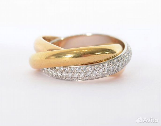 Золотое кольцо Cartier 8.1 гр брилл 1.09 ct