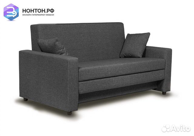 Диван еврокнижка Софт темно-серый