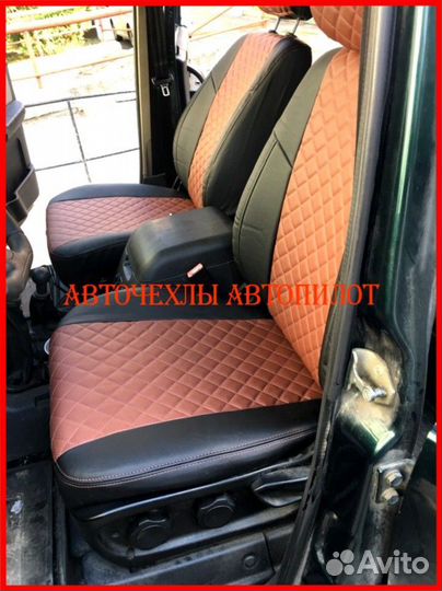 Чехлы Автопилот УАЗ Патриот из экокожи Ромб