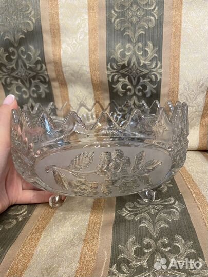 Хрустальная ваза, салатник, графин, сахарница