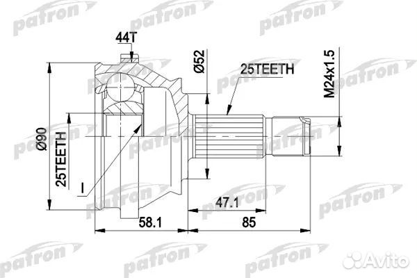 Patron PCV1110 Шарнирный комплект приводной вал