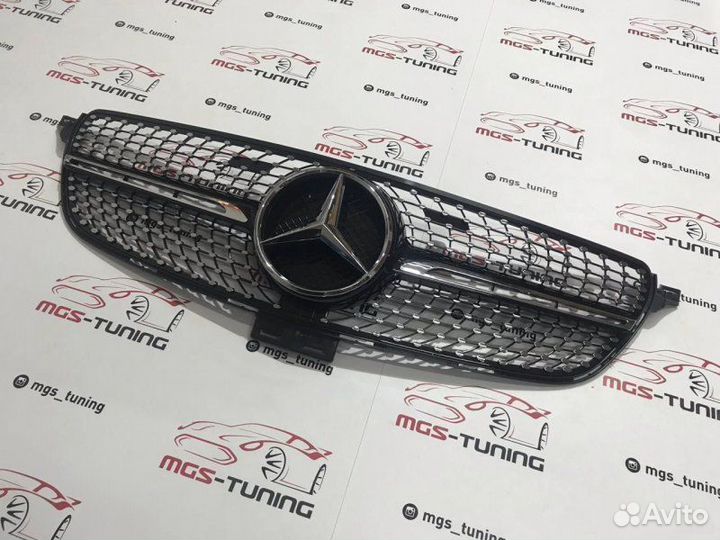 Решетка GLE W166 Diamond Black (Хром звезда)