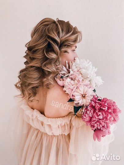 Вечерняя(свадебная) причёска, локоны