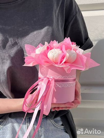 Цветы на 8 марта букет из свечей