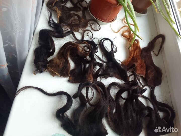 Волосы натуральные на трессе