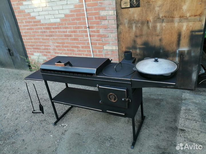 Мангал с печкой под казан
