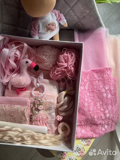 Набор для изготовления кукол, набор ткани розовый