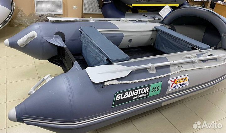 Надувная лодка gladiator E350 Светло-темно-серая