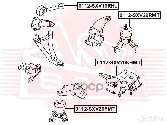 0112-SXV20RMT asva подушка двигателя задняя MT