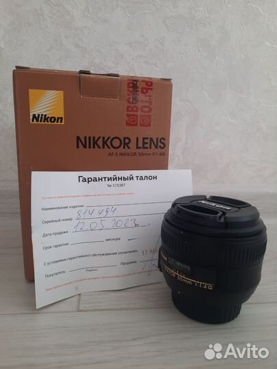 Объектив nikon 50mm f 1.4g af s nikkor