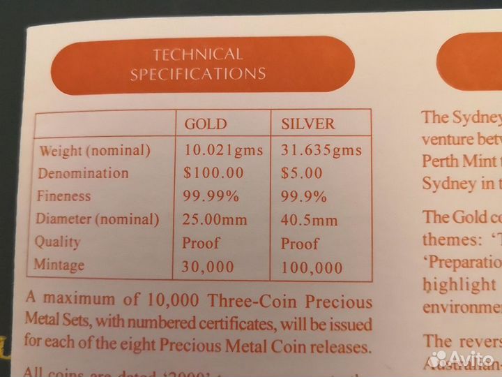 Набор монет Сидней олимпиада 2000