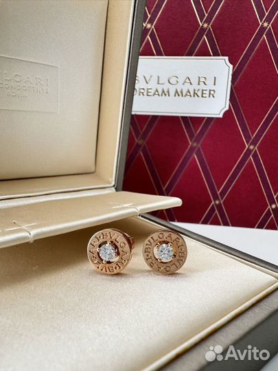 Серьги Bvlgari золото 18 карат и бриллианты