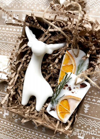 Новогодний набор со свечой и саше